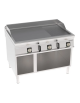 Fry-Top elettrico su vano aperto, piastra 2/3 liscia 1/3 rigata cromata spazzolata - tecnologia Evenheat - cm 120x90x90h