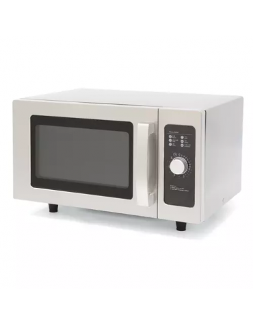 Forno professionale a microonde inox - Lt 25 - Pannello di controllo Easy - Potenza Kw 1 - Base fissa in ceramica - cm 51x43x31h