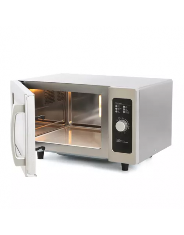 Forno professionale a microonde inox - Lt 25 - Pannello di controllo Easy - Potenza Kw 1 - Base fissa in ceramica - cm 51x43x31h