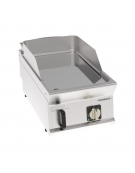 Fry top elettrico da banco in acciaio inox, piastra singola cromata liscia - con tecnologia evenheat - cm 40x70x28h