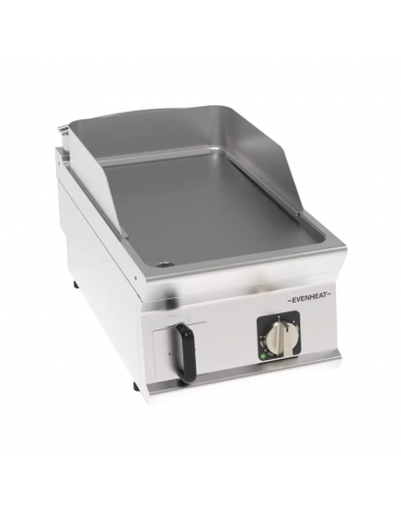 Fry top elettrico da banco inox, piastra singola cromata liscia spazzolata - tecnologia evenheat - cm 40x70x28h
