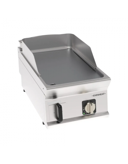 Fry top elettrico da banco inox, piastra singola cromata liscia spazzolata - tecnologia evenheat - cm 40x70x28h