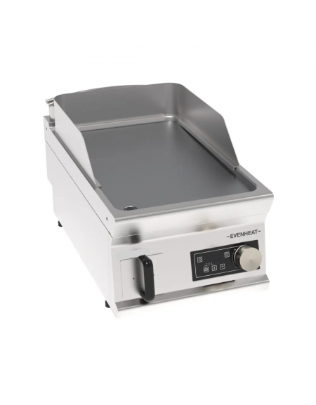 Fry top elettrico da banco inox, piastra cromata liscia spazzolata, controllo elettronico - tecnologia evenheat - cm 40x70x28h