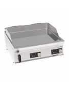 Fry top elettrico da banco inox, piastra doppia liscia cromata a controllo elettronico -tecnologia evenheat -cm 80x70x28h