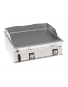 Fry top elettrico da banco inox, piastra doppia liscia cromata spazzolata - tecnologia evenheat - cm 80x70x28h