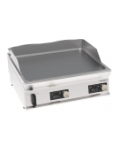 Fry top elettrico da banco inox, piastra doppia liscia cromata spazzolata, controllo elettronico - evenheat - cm 80x70x28h
