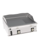 Fry top elettrico da banco inox, piastra 1/3 rigata e 2/3 liscia cromata spazzolata - tecnologia evenheat - cm 80x70x28h
