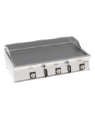 Fry top elettrico da banco in acciaio inox, piastra tripla liscia cromata spazzolata - tecnologia Evenheat - cm 120x70x28h