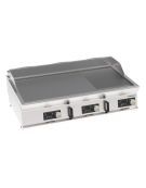 Fry top elettrico da banco, piastra 1/3 rigata e 2/3 liscia cromata spazzolata, controllo elettronico - evenheat - cm 120x70x28h