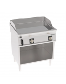 Fry-Top elettrico su vano aperto in acciaio inox, piastra doppia liscia cromata - tecnologia Evenheat - cm 80x70x90h