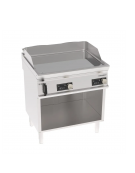 Fry-Top elettrico su vano aperto in inox, piastra liscia cromata a controllo elettronico - tecnologia Evenheat - cm 80x70x90h
