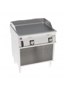 Fry-Top elettrico su vano aperto in inox, piastra doppia liscia cromata spazzolata - tecnologia Evenheat - cm 80x70x90h