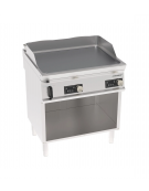 Fry-Top elettrico inox su vano aperto, piastra doppia liscia cromata spazzolata, controllo elettronico - Evenheat - cm 80x70x90h