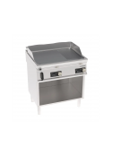 Fry-Top elettrico su vano aperto, 1/3 rigat0 e 2/3 liscio cromato spazzolato a controllo elettronico - Evenheat -cm 80x70x90h