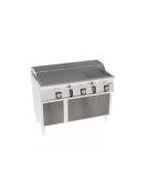 Fry-Top elettrico su vano aperto inox, piastra 1/3 rigata 2/3 liscia cromata spazzolata - tecnologia Evenheat -cm 120x70x90h