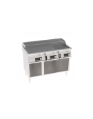Fry-Top elettrico su vano aperto, piastra 1/3 rigata 2/3 liscia cromata spazzolata, controllo elettronico - Evenheat -cm 120x70x