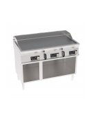 Fry-Top elettrico su vano aperto inox, piastra liscia cromata spazzolata, controllo elettronico - Evenheat -cm 120x70x90h