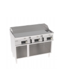 Fry-Top elettrico su vano aperto in inox, piastra liscia cromata a controllo elettronico - tecnologia Evenheat - cm 120x70x90h