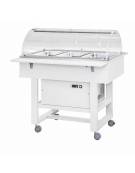 Carrello di servizio -5°C +5°C in legno multistrato con cupola, , 3xGN1/1, colore bianco - cm 111x112x125h