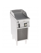 Fry-Top elettrico su vano aperto in acciaio inox, piastra rigata cromata spazzolata - tecnologia Evenheat - cm 40x70x90h