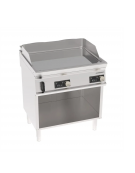 Fry-Top elettrico inox su vano aperto, doppio liscio cromato a controllo elettronico - tecnologia Evenheat - cm 80x70x90h