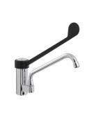 Rubinetto miscelatore monoforo con leva clinica in plastica nera e canna girevole mm ø20x250