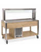 Buffet refrigerato 3x1/1 GN con parafiato fisso - colore Rovere - illuminazione a LED - cm 113x68x144h