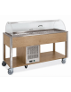 Carrello refrigerante in legno colore Rovere - 2 x GN 1/1 - con cupola e griglie asolate - cm 80x68x120h