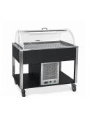 Carrello refrigerante con cupola e griglie asolate - colore Nero - 2 x GN 1/1 - cm 80x68x120h