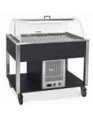 Carrello refrigerante con cupola e griglie asolate - colore Nero - 3 x GN 1/1 - cm 113x68x120h