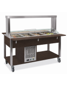 Buffet refrigerato 3xGN 1/1 colore Wengè, con parafiato mobile - illuminazione a LED - cm 113x68x144h