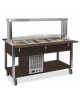 Buffet refrigerato 3xGN 1/1 colore Wengè, con parafiato mobile - illuminazione a LED - cm 113x68x144h