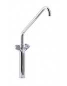 Rubinetto monoforo a lavello con prolunga, maniglie a stella e canna "C" Ø24×350 mm.