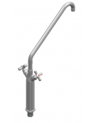 Rubinetto monoforo a lavello con prolunga, maniglie a Croce e canna ‘C’ Ø24×350 mm