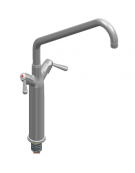 Rubinetto monoforo a lavello con prolunga, maniglie a leva e canna ‘C’ Ø24×350 mm
