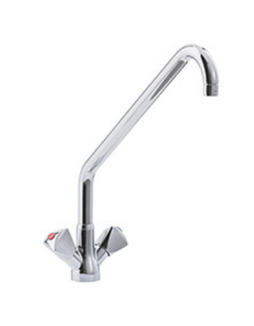 Rubinetto monoforo a Lavello con Maniglie Stella e Canna “C” mm Ø24x350