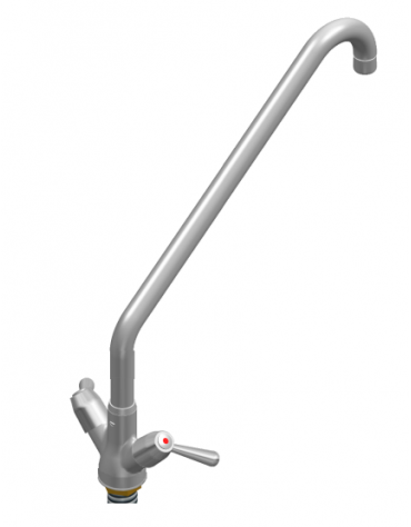 Rubinetto monoforo a Lavello con Maniglie a Leva  e Canna “C” mm Ø24x350