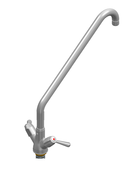 Rubinetto monoforo a Lavello con Maniglie a Leva  e Canna “C” mm Ø24x350