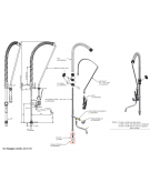 Kit doccia competo di basetta e canna a metà asta mm Ø 18, maniglia Rotonda - mm 300x150h