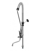 Kit doccia con Basetta, doccetta e canna girevole a metà asta mm Ø 18  - maniglia a Leva - mm 300x150h