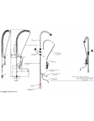 Kit doccia con Basetta, doccetta e canna girevole a metà asta mm Ø 18  - maniglia a Leva - mm 300x150h