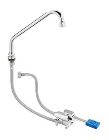 Kit Rubinetto a Pedale Mono Acqua a Pavimento con Bocca di Erogazione Girevole ‘C’ mm Ø18×250