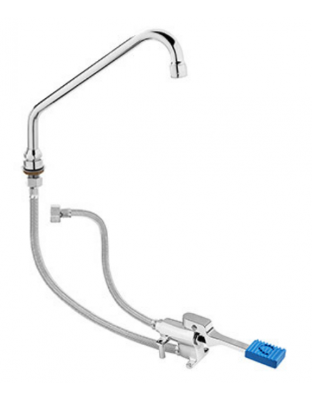 Kit Rubinetto a Pedale Mono Acqua a Pavimento con Bocca di Erogazione Girevole ‘C’ mm Ø18×250