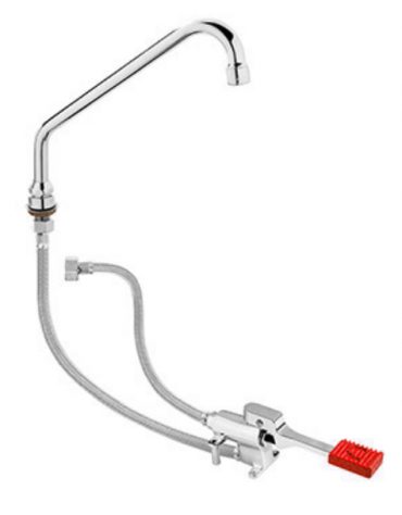 Kit miscelatore a pedale a pavimento con bocca di erogazione girevole "C" mm Ø18×250