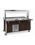 Carrello refrigerante armadiato, con parafiato fisso - colore Wengè - 2xGN 1/1 - cm 80x68x144h