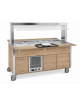 Carrello refrigerante armadiato, con parafiato fisso - colore Rovere - 2xGN 1/1 - cm 80x68x144h