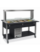 Carrello buffet refrigerato 2xGN 1/1 colore Nero con parafiato mobile - illuminazione a led - cm 80x68x144h