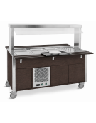 Carrello refrigerante armadiato, con parafiato fisso - colore Wengè - 3xGN 1/1 - cm 113x68x144h