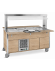 Carrello refrigerante armadiato, con parafiato fisso - colore Rovere - 3xGN 1/1 - cm 113x68x144h