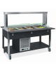 Buffet refrigerato 3xGN 1/1 colore Nero, con parafiato mobile - illuminazione a LED - cm 113x68x144h